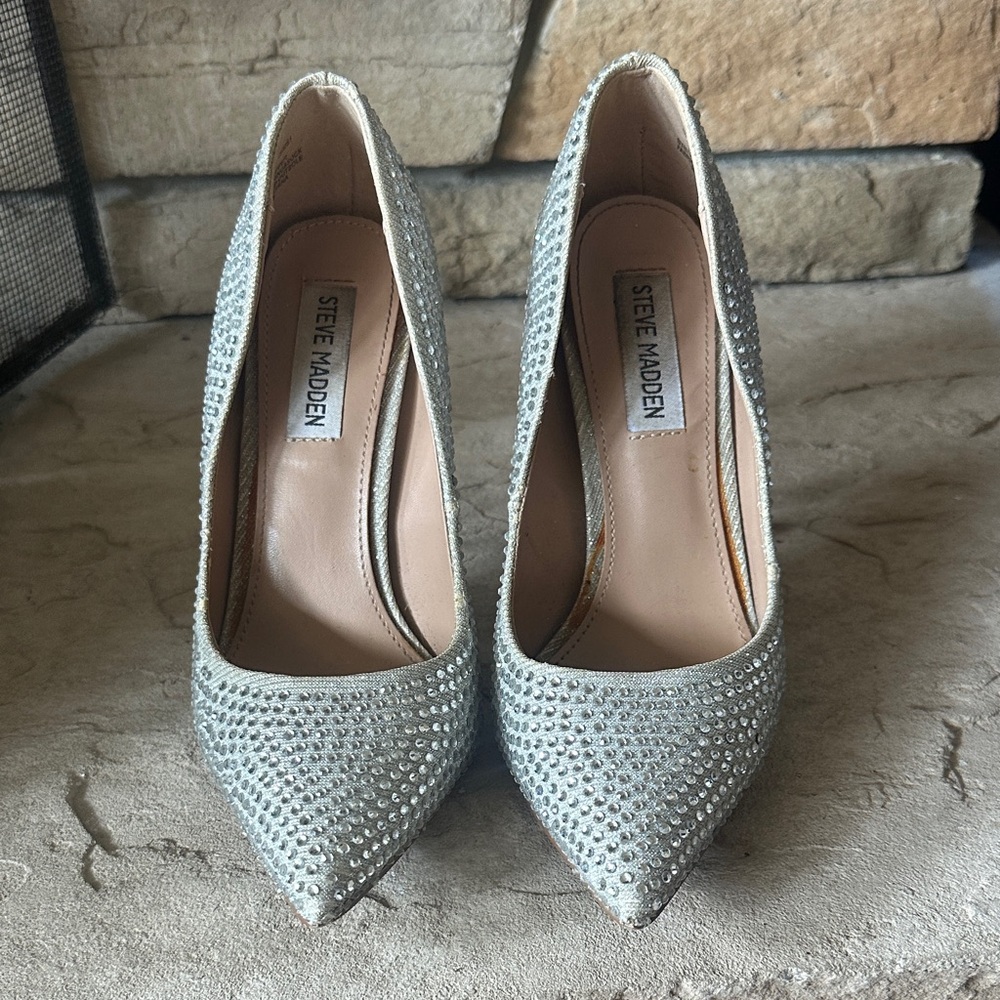 Steve Madden Glittering Silver Heels